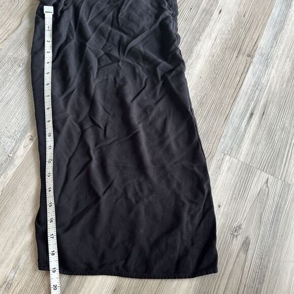 Talula Pull On Elastic Waist Wide Leg Black Cropped Rayon Pants Pockets Size XXS - Picture 7 of 10